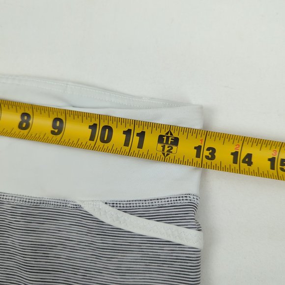 Lululemon Size 4 Run Pace Crop Women's White/Gray Ruched Sides Active Leggings - Picture 3 of 11